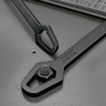 Imagem de Chave inglesa ajustável, chave Torx autoajustável com design de extremidade dupla (preta, 8-22 mm)