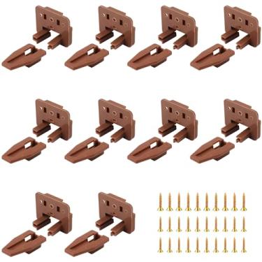 Imagem de 10 conjuntos de rolhas deslizantes de gaveta com parafusos, guia de trilho de gaveta de plástico para gaveta de montagem central, adequado para Kenlin Rite Trak 1 sistema de mesa de cabeceira