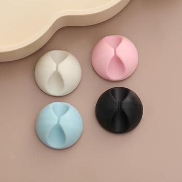 Imagem de Organizador de clipe de cabo de carregamento, clipe de cabo para desktop, 12 clipes de cabo de computador, cabos de carregamento, cabos USB para gerenciamento de cabos de mesa (3 peças pretas + 3