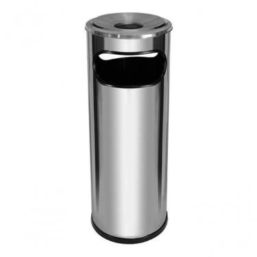 Imagem de Lixeira Cinzeiro Em Aço Inox Aro Em Aluminio 30 Litros