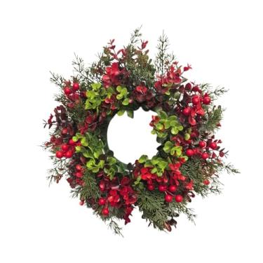 Imagem de Sclmgo Guirlanda de Natal para Porta, 38cm, Enfeite para Festa de Natal, Guirlanda de Inverno para Lareira, Porta de Entrada, Jardim E Decoração de Casa, Verde Escuro E Verde Claro