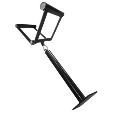 Imagem de Suporte para Agachamento Sumô, Estrutura em Aço, Preto Brilhante, 40x35x10cm, com Triângulo Anilheiro e Mosquetão, para Academia e Treino Residencial