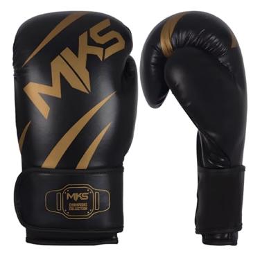 Imagem de Luva de Boxe Muay Thai Champions III Preto e Dourado MKS Combat (12oz)