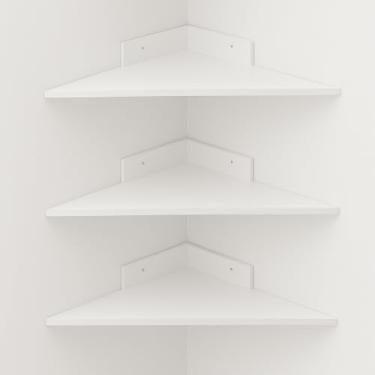 Imagem de Prateleira de Canto, Trio Canto em Mdf Trio Cantoneira 3 Unidades, 35cm X 35cm(Branco)