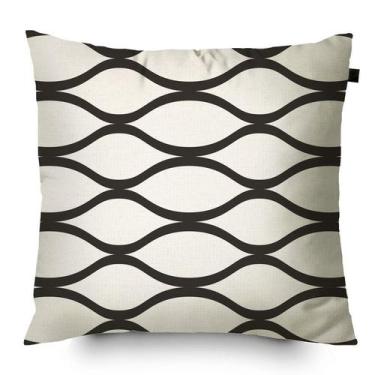 Imagem de Capa de Almofada Algodão Estampada Micah 40x40cm Preto - Ecaza