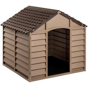 Imagem de Casinha Casa Cachorro Cães Grande Plástico Proteção UV 71x71x68cm - Ma