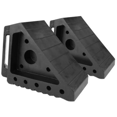 Imagem de Calço de roda borracha maciça 20,3 x 10 x 15,2 cm MAXXHAUL 70472, pacote com 2 unidades