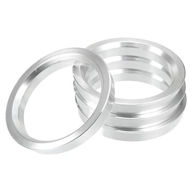 Imagem de X AUTOHAUX 4 peças OD 70,6 mm para ID 57,1 mm liga de alumínio cubo de carro anéis centralizados espaçador central do furo da roda