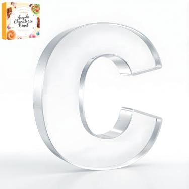 Imagem de Bandeja preenchível com letras de charcutaria acrílica de 25,4 cm, pratos de servir reutilizáveis em formato de número do alfabeto para tábua de charcutaria, frutas, doces, bolos, decoração de festa