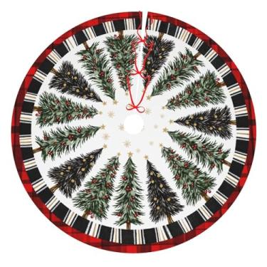 Imagem de Árvores de Natal, saia para árvore de Natal, tapete de árvore de Natal de 91 cm, suprimentos para decoração de festas de fim de ano
