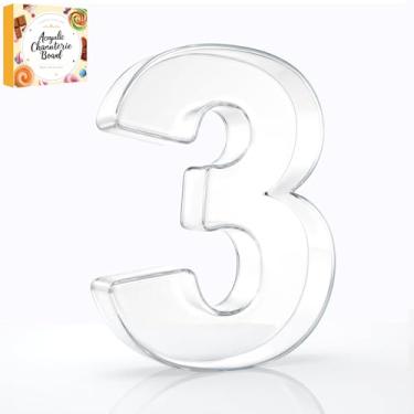 Imagem de Bandeja preenchível com letras de charcutaria acrílica de 25,4 cm, pratos de servir reutilizáveis em formato de número do alfabeto para tábua de charcutaria, frutas, doces, bolos, decoração de festa