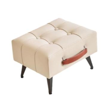 Imagem de DimyFew Apoio para os pés PU Couro Banco para os pés Banco otomano para sofá Berçário Sala de jogos Casa, Bege