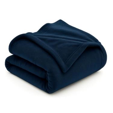 Imagem de Cobertor Manta Soft Microfibra Casal Queen 200x180cm – Manta Quente e Antialérgica Super Macia (Azul Marinho,Kit 2 Unidades)