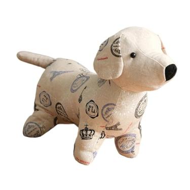 Imagem de Baoblaze Batente de porta pesado em forma de cachorro, escultura de pelúcia em tecido, batente de chão com animais decorativos para sala de estar, escritório, Coroa