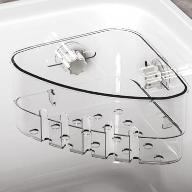 Imagem de Suporte de esponja para organizador de pia de cozinha com 2 ventosas, acessórios de pia de cozinha, organizador de dispensador de sabão para esponja, pano de prato, escova, esfregão, organizador de