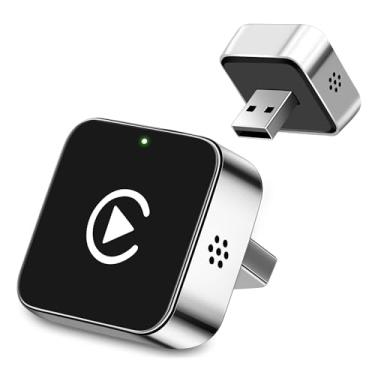 Imagem de Adaptador Carplay sem fio atualizado 2025, converte com fio para sem fio para CarPlay e Android Auto, adaptador de carro para iPhone Mini tamanho pequeno, USB/Tipo-C Plug and Play com iOS Android 10+
