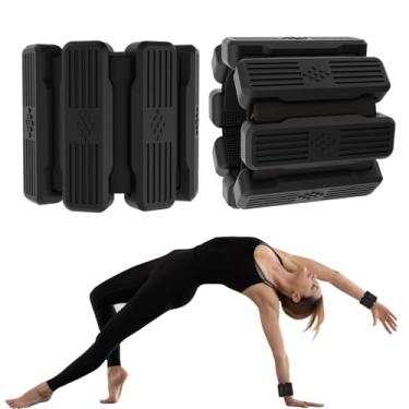 Imagem de Pesos de pulso femininos, 9 kg (um par), usável nos braços e pernas, adequado para caminhadas, ioga, academia - Preto