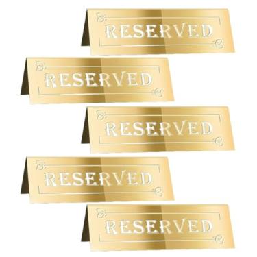 Imagem de Placas de mesa reservadas - barracas de reserva de assento duplas douradas à prova d'água acrílicas para casamento, aniversário, festa, restaurantes e reuniões, casamento ideal, decoração de casa e