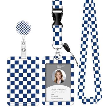 Imagem de Cordão retrátil para crachá de identificação com clipe e chaveiro, ajustável, bonito carretel de separação, durável, perfeito para mulheres enfermeiras, professoras, trabalhadoras de escritório