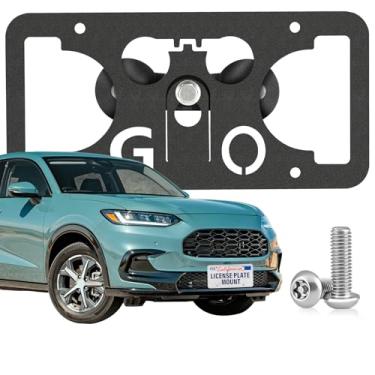 Imagem de Moldura de placa de licença frontal resistente compatível com Honda HR-V, Odyssey 5ª geração, passaporte 3ª geração, piloto 4ª geração, Ridgeline 2ª geração, sem suporte de grade de perfuração