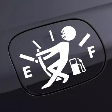 Imagem de HHZL Adesivo engraçado para tanque de gasolina de carro, decalque de alto consumo de gás para tampa do tanque de combustível, adesivo de vinil vazio com logotipo EF à prova d'água para mulheres e
