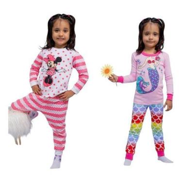 Imagem de Kit 2 Pijama Infantil Comprido Menina Algodão Manga Longa - Petvipi, 4