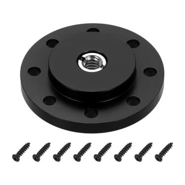 Imagem de PATIKIL Suporte adaptador de tripé de rosca de 3/20.3 cm, 30 mm de diâmetro, flange de liga de alumínio, placa de montagem em tripé com parafusos adaptadores de 1/10.2 cm para câmera DSLR com flash de