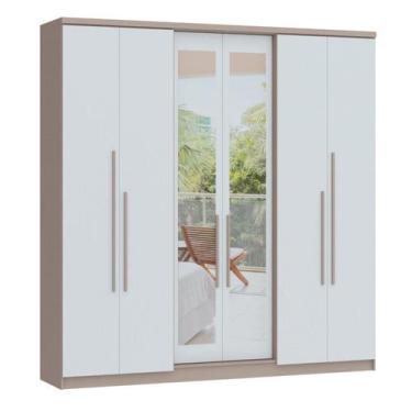 Imagem de Guarda-roupa 6 Portas 2 Gavetas Sonata New Com Espelho - Móveis Castro