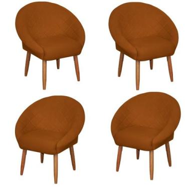Imagem de Kit 4 Poltronas Ibiza para Sala de Espera Decorativa Cadeira Estofada 