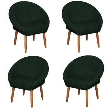 Imagem de Kit 4 Poltronas Ibiza para Sala de Espera Decorativa Cadeira Estofada 