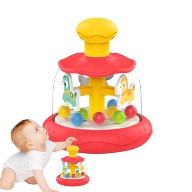 Imagem de Shakven Pressione e gire o brinquedo infantil, brinquedo de carrossel giratório,Brinquedo educacional leve para aprendizagem - Brinquedo educacional de aprendizagem leve, brinquedo educacional do