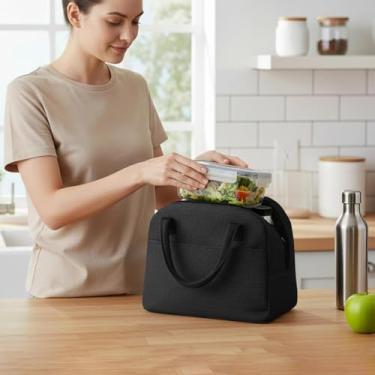 Imagem de Sacola para almoço, organizador de armazenamento de alimentos isolado de 1 galão com alças portátil para transporte térmico reutilizável para recipiente de refeição