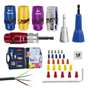 Imagem de Shakven Ferramenta de torção de fio elétrico, descascador de fio para AWG - Descascador de fio elétrico rápido | 14-12-10-8-6 Caixa de ferramentas automática do conector do fio do cabo do descascador