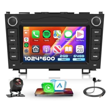 Imagem de Rádio automotivo 2G + 64G Android 15 para Honda CRV 2007–2011, sem fio, Carplay, Android Auto, 5GWIFI+GPS, tela sensível ao toque HD de 7 polegadas, Bluetooth, FM, RDS, EQ, SWC, AHD, câmera de backup