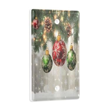 Imagem de Blueangle Placa de parede decoradora de capa em branco, tamanho padrão, bolas de árvore de Natal de 1 gangue para quarto de escritório em casa, 4,53 x 2,76 polegadas (274)