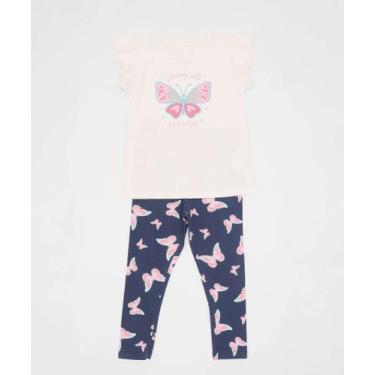 Imagem de Conjunto Infantil Babado Borboletas Marisa Tam 4 a 10-30011, Off white
