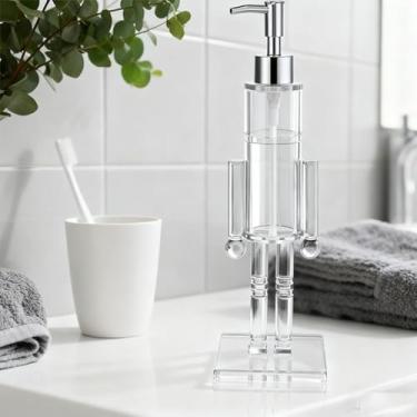 Imagem de Dispensador de sabonete quebra-nozes, dispensador de sabonete de acrílico transparente para quebra-nozes, dispensador de sabão decorativo, garrafa de sabonetes de Natal recarregável para as mãos