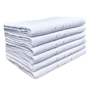 Imagem de Kit 10 Toalha de Rosto Viena 45x70cm 100% Algodão Preço de Revenda (Branca)