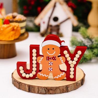 Imagem de Decorações de Natal, boneco de gengibre, alfabeto, enfeite de madeira, joia, biscoito, homem, mesa de trabalho, decorações de férias