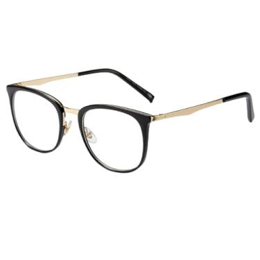 Imagem de Óculos de grau femininos com pernas de metal e armação de metal (C4 preto transparente)