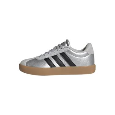 Imagem de adidas Tênis infantil unissex Vl Court 3.0, Prata metálico/preto/cinza sólido, 18