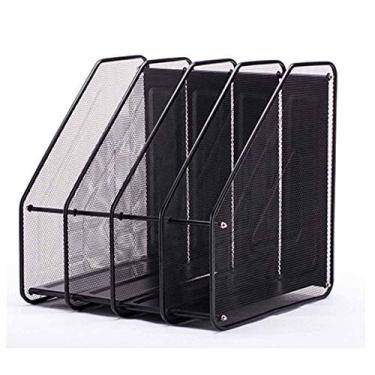 Imagem de LMJYU Suporte de arquivo material de escritório multicamadas de metal rede de ferro rack de arquivo pasta de acabamento de mesa armazenamento de dados de alunos