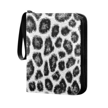 Imagem de Wassud Fichário de 4 bolsos com estampa de leopardo preto comporta 400 cartões padrão à prova d'água TCG CCG MTG álbum presentes para colecionadores, meninos e meninas