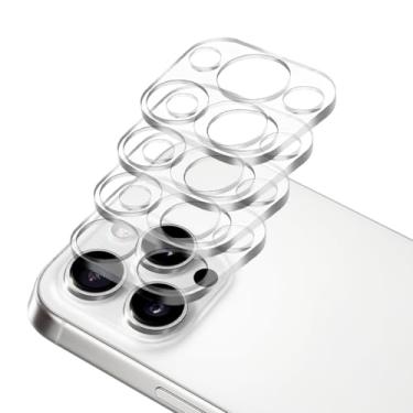 Imagem de Protetor de lente de câmera para iPhone 12 Pro de 6,1 polegadas, vidro temperado 9H, transparente HD, antiarranhões, compatível com capas, não afeta fotos noturnas, pacote com 4
