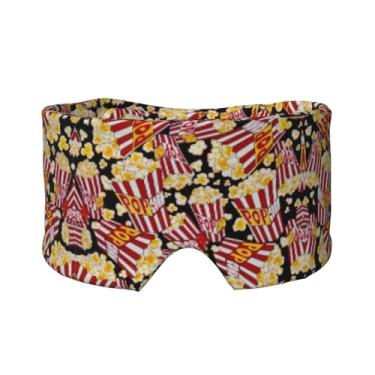 Imagem de Máscara protetora para olhos e orelhas com estampa de pipoca, respirável, ajustável, blecaute, confortável