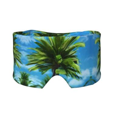 Imagem de Máscara de proteção para olhos e orelhas com estampa de palmeira de verão, respirável, ajustável, blecaute, confortável
