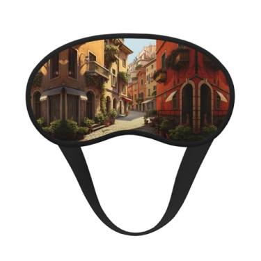 Imagem de Máscara de dormir blackout italiana com estampa de rua, máscara para os olhos, leve, macia, para dormir, meditação, viagem, ioga