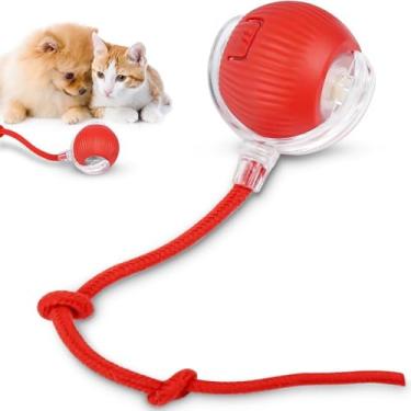 Imagem de Bolinha Giratória Automática Interativa para Cães e Gatos | Brinquedo Elétrico Recarregável USB | Movimento Aleatório, Sensor de Obstáculos e 3 Níveis de Velocidade | Anti Tédio e Anti Stress