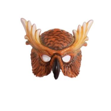 Imagem de Adulto Halloween Máscara para Festa de Carnaval Cosplay Recruta Atmosfera Bola Vestido Festa Vestido Coruja Máscara 3 pçs/conjunto (laranja, tamanho único)