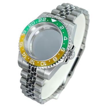 Imagem de FEIYASHI Caixa de relógio de mergulho de aço GMT de dois tons 200 m à prova d'água para movimento NH35/34/36/38 4R36 Miyota8215 ETA2824, Tampa inferior de vidro 10, For Miyota8215 8205 Movement, Caixa